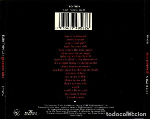 CDs de m&uacute;sica: Eurythmics - Greatest Hits - CD - Foto 2
