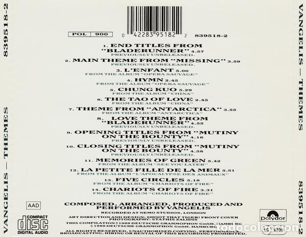 CDs de m&uacute;sica: Vangelis - Themes - CD - Foto 2