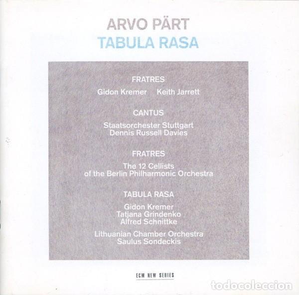 CDs de m&uacute;sica: Arvo P&auml;rt - Tabula Rasa - CD