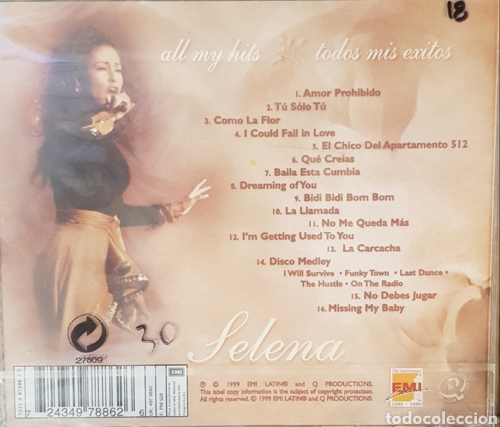 CDs de m&uacute;sica: SELENA ALL MY HITS TODOS MIS EXITOS - Foto 2