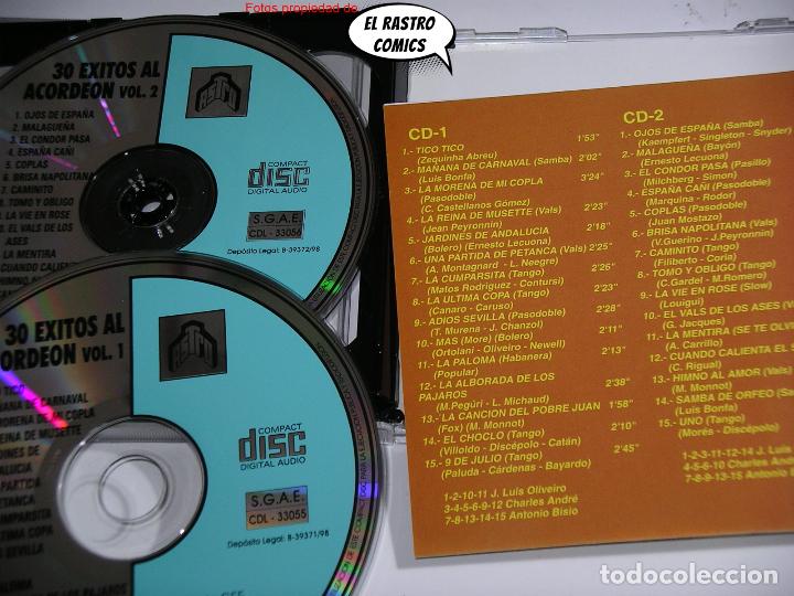 CDs de m&uacute;sica: Acorde&oacute;n, 30 &eacute;xitos, doble, con 2 CD, 1998, excelente estado - Foto 3