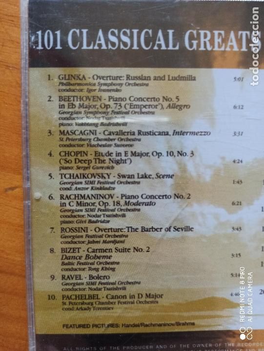 CDs de m&uacute;sica: CD 101 CLASSICAL GREATS VOLUME 3 (AF) - Foto 2