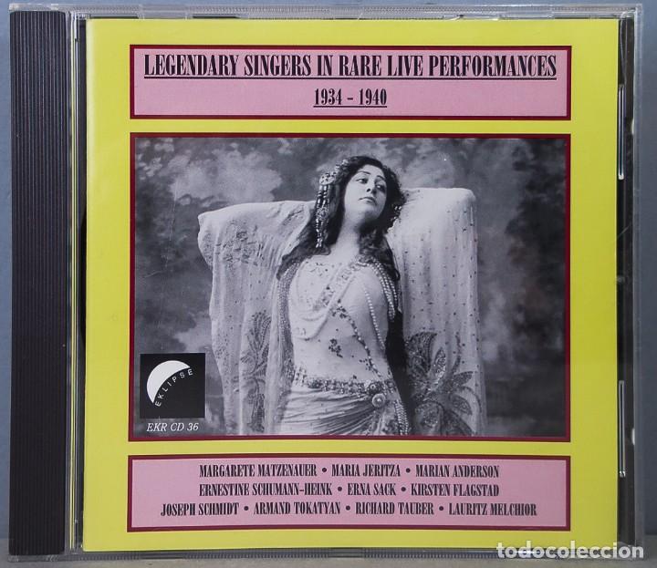 CD di Musica: CD. LEGENDARY SINGERS IN RARE LIVE PERFORMANCES. 1934-1940