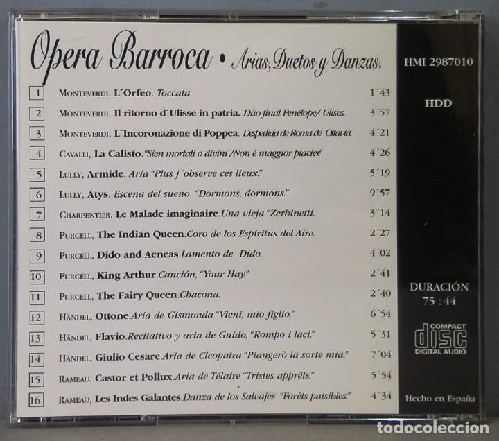 CDs de m&uacute;sica: CD. OPERA BARROCA. ARIAS DUETOS Y DANZAS - Foto 2