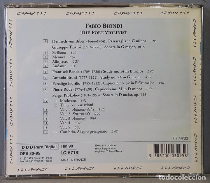 CDs de m&uacute;sica: CD. THE POET VIOLONIST. BIONDI - Foto 2