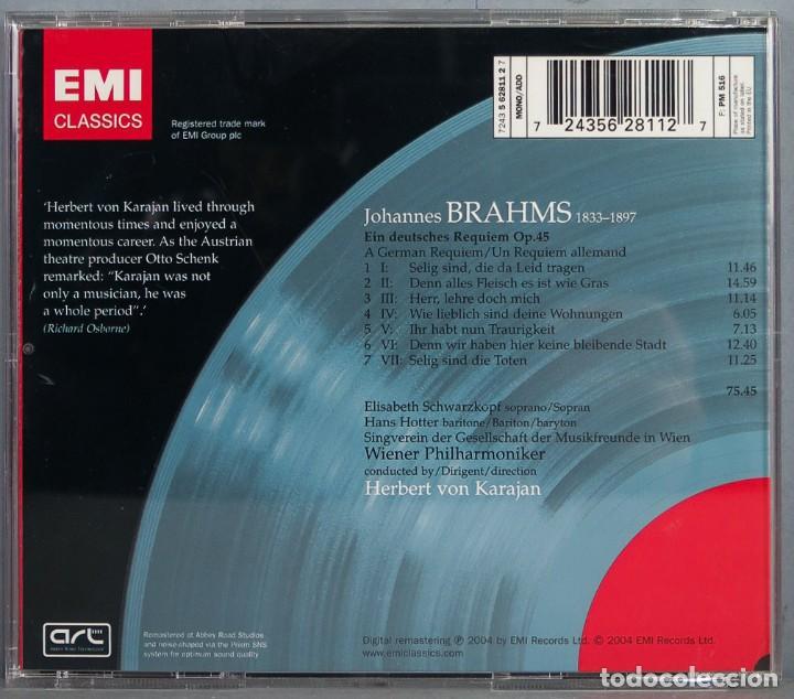 CDs de m&uacute;sica: CD. KARAJAN. BRAHMS. EMI - Foto 2