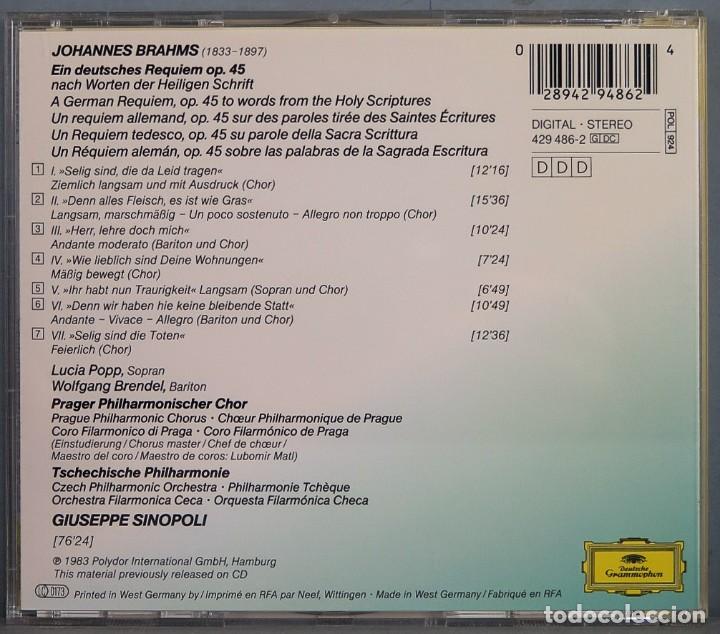 CDs de m&uacute;sica: CD. EIN DEUTSCHES REQUIEM. BRAHMS - Foto 2
