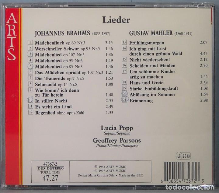 CDs de m&uacute;sica: CD. BRAHMS. MAHLER. LIEDER. - Foto 2
