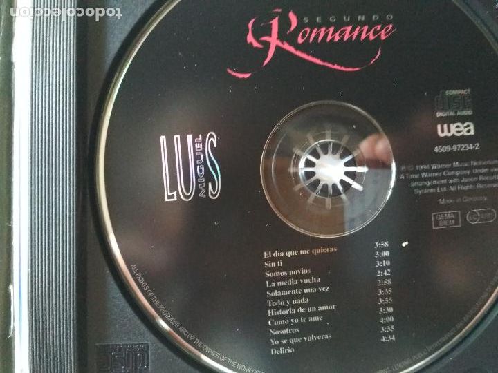 CDs de m&uacute;sica: LUIS MIGUEL SEGUNDO ROMANCE, 1994 - Foto 2