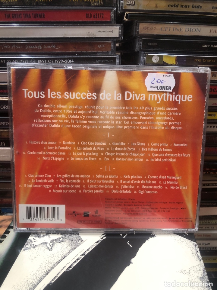 CDs de m&uacute;sica: Dalida 40 succes en or 1956-2001 2 cds - Foto 2