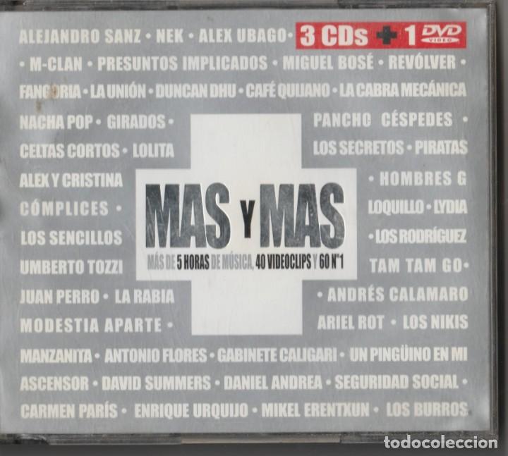 CDs de m&uacute;sica: CD TRIPLE + DVD RECOPILATORIO MAS Y MAS - Foto 1