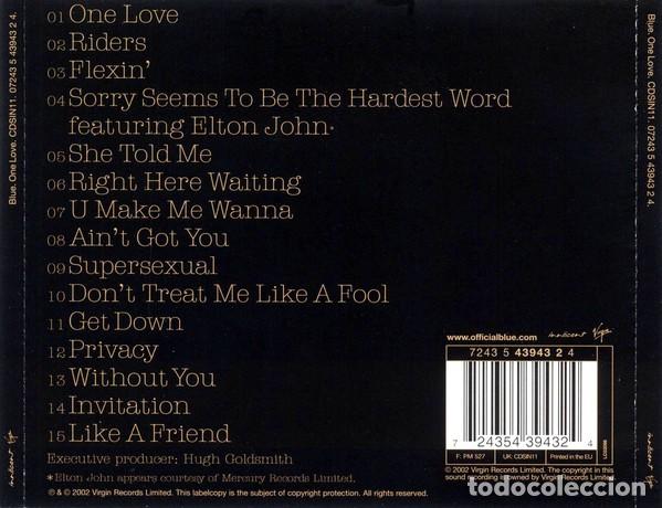 CDs de m&uacute;sica: Blue - One Love - Foto 2