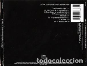 CDs de m&uacute;sica: Ursula - La Banda Sonora De Mi Funeral - CD - Foto 2