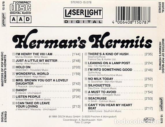 CDs de m&uacute;sica: Hermans Hermits - No Milk Today - Foto 2