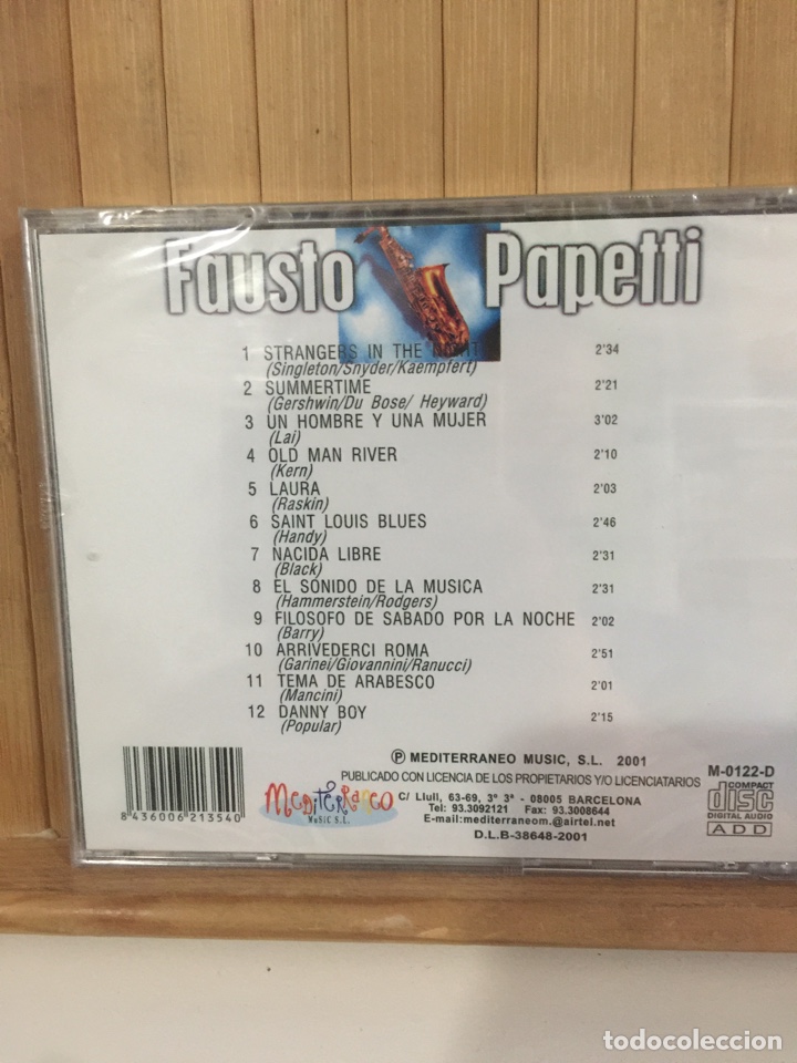 CDs de m&uacute;sica: Fausto Papetti Vol.1 CD - Precintado - - Foto 2