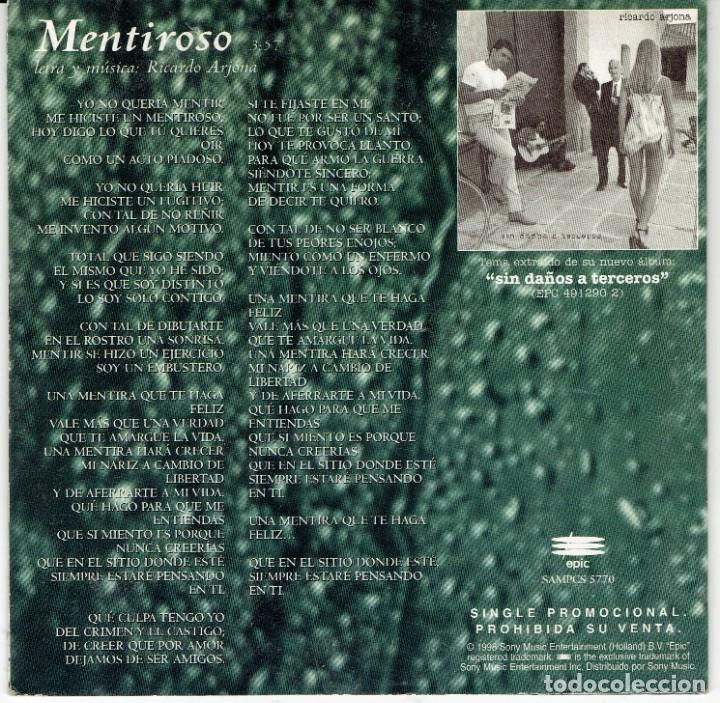 CDs de m&uacute;sica: CD RICARDO ARJONA, MENTIROSO - Foto 2