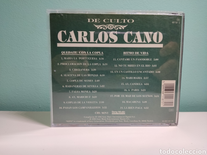 CDs de m&uacute;sica: Carlos Cano - Qu&eacute;date Con La Copla/Ritmo de Vida - 2/CD - Foto 2