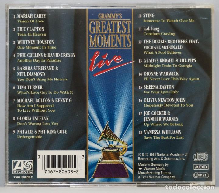 CDs de m&uacute;sica: CD. GRAMMY&acute;S GREATEST MOMENTS LIVE - Foto 2