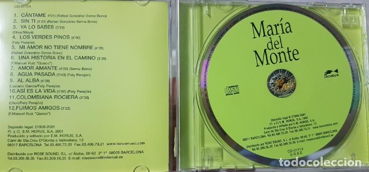 CDs de m&uacute;sica: Mar&iacute;a del Monte - 12 &eacute;xitos de oro - Rara edici&oacute;n Horus 2001 - Foto 2