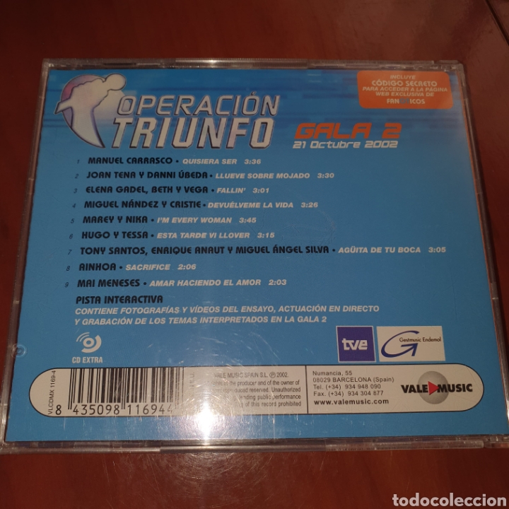 CDs de m&uacute;sica: Operaci&oacute;n triunfo gala 2 2002 - Foto 2