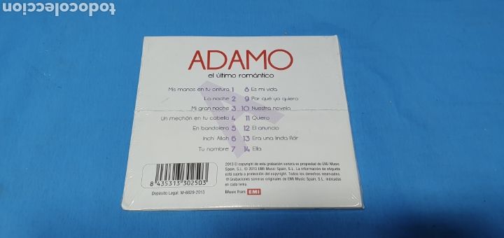CDs de m&uacute;sica: CD - ADAMO - EL &Uacute;LTIMO ROM&Aacute;NTICO - Foto 2