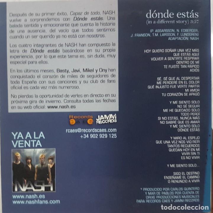 CDs de m&uacute;sica: Nash - d&oacute;nde est&aacute;s - cd promocional - Foto 2