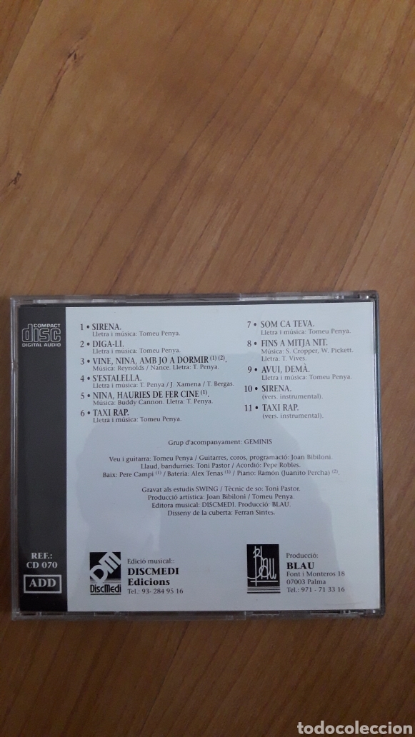 CDs de m&uacute;sica: TOMEU PENYA. SIRENA - Foto 2