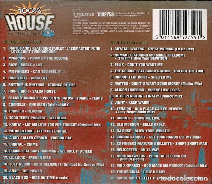 CDs de m&uacute;sica: 100% House Classics Volume 1. 2 x CD - Foto 2