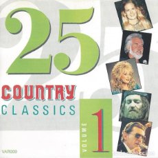 CDs de Música: 25 COUNTRY CLASSICS, VOLUMES 1, 2, 3 & 4 (LOTE 4 CDS, 100 TEMAS). Lote 275141618
