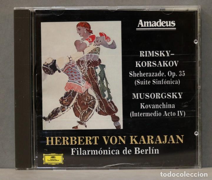 CDs de m&uacute;sica: CD. RIMSKY KORSAKOV. MUSORGSKY. HERBERT VON KARAJAN - Foto 1