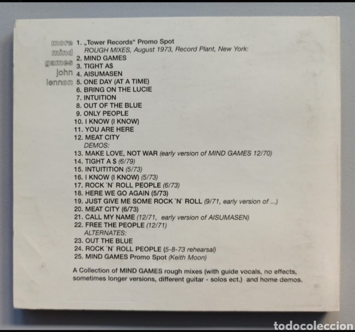 CDs de m&uacute;sica: JOHN LENNON - MORE MIND GAMES - CD - Foto 3