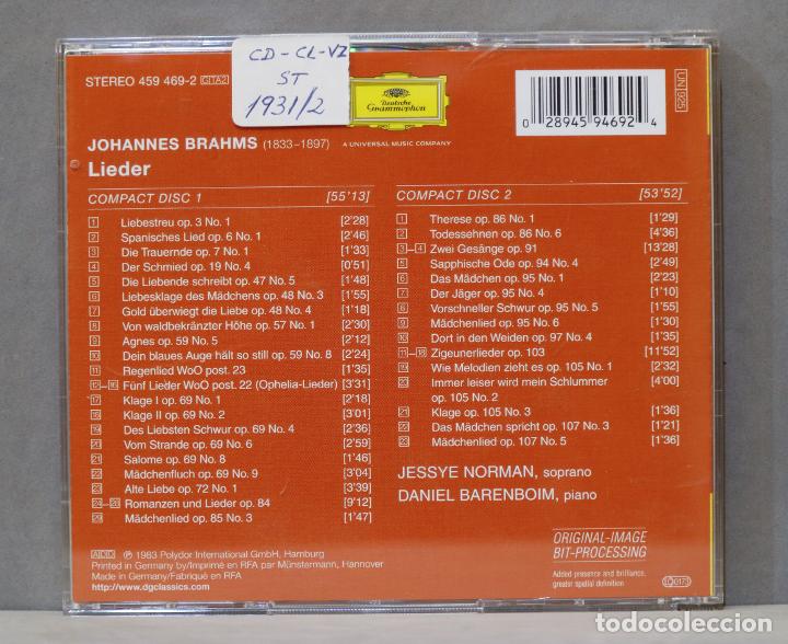 CDs de m&uacute;sica: 2 CD. BRAHMS. LIEDER. NORMAN. BARENBOIM - Foto 2