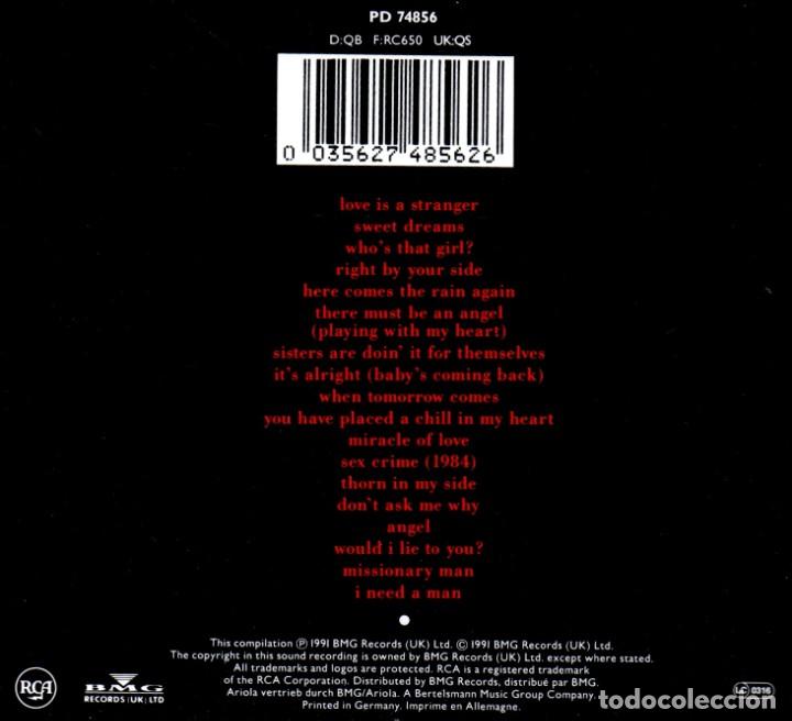 CDs de m&uacute;sica: �R512 - EURYTHMICS. GREATEST HITS. RECOPILATORIO. CD. - Foto 2