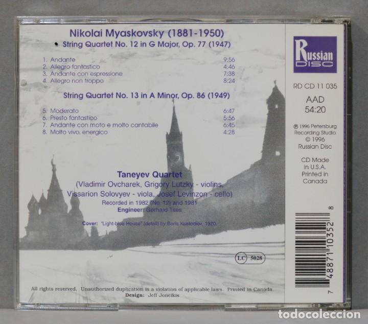 CDs de m&uacute;sica: CD. Myaskovsky. Taneyev Quartet. String Quartets Nos. 12 & 13 - Foto 2