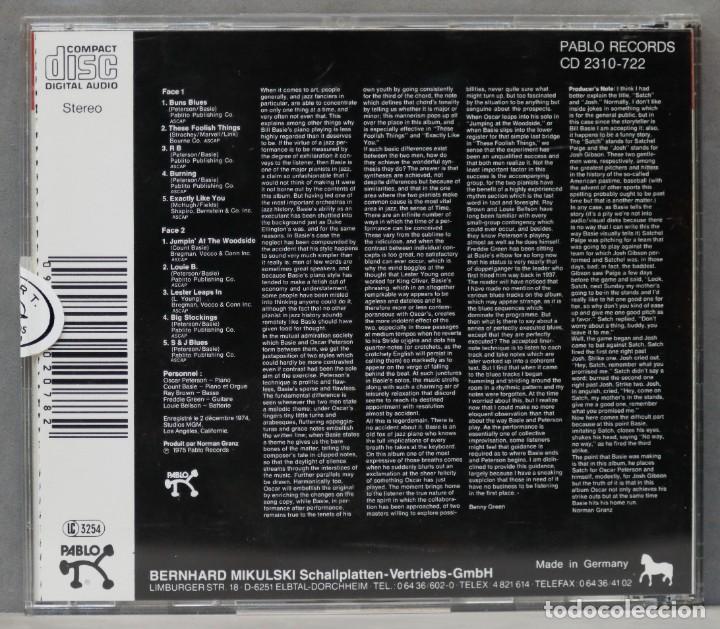 CDs de m&uacute;sica: CD. &rdquo;Satch&rdquo; And &rdquo;Josh&rdquo;. BASIE. PETERSON - Foto 2