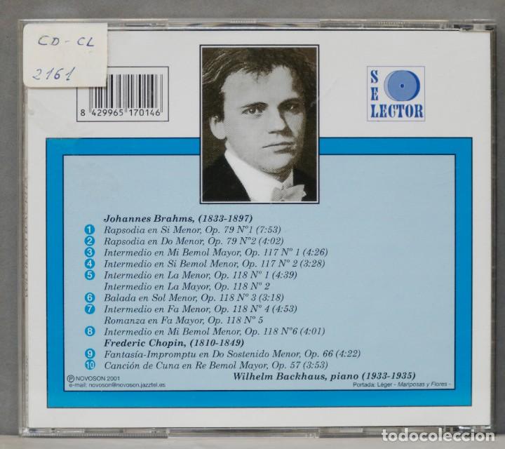 CDs de m&uacute;sica: CD. BACKHAUS. BRAHMS. CHOPIN - Foto 2