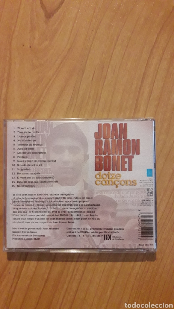 CDs de m&uacute;sica: JOAN RAMON BONET. DOTZE CAN&Ccedil;ONS - Foto 2