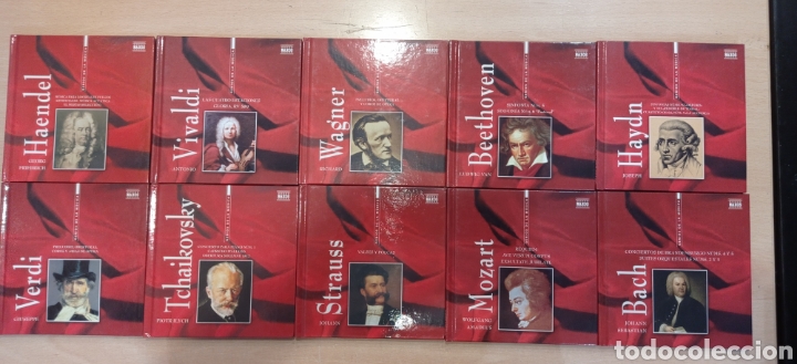 Music CDs: Genios de la m&uacute;sica. 10 libros con cd. Naxos.