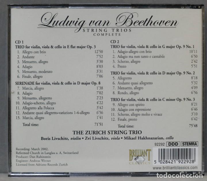 CDs de m&uacute;sica: 2 CD. String Trios Complete. BEETHOVEN - Foto 2