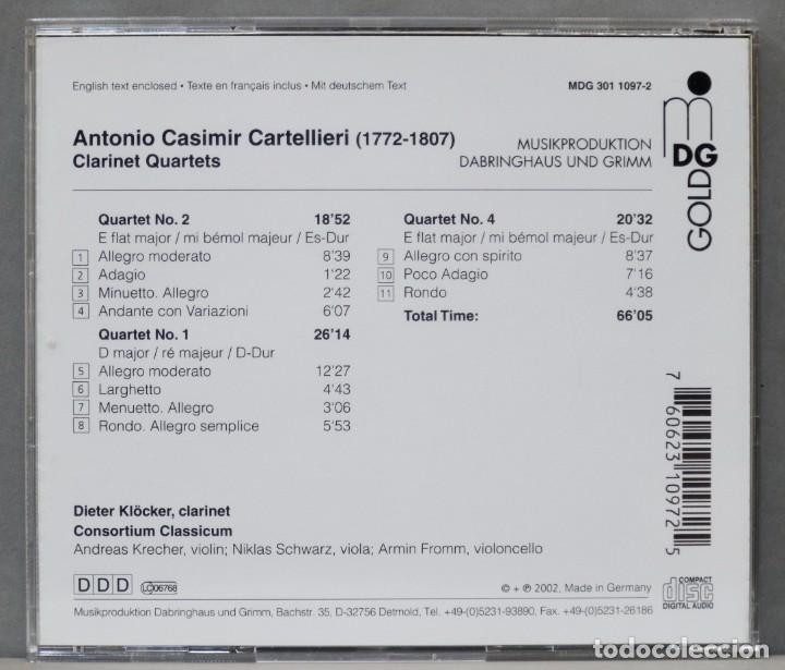 CDs de m&uacute;sica: CD. Clarinet Quartets. CARTELLIERI - Foto 2