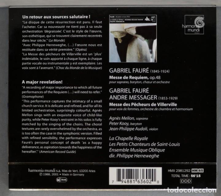 CDs de m&uacute;sica: CD. Herreweghe. Requiem. FAURE - Foto 2
