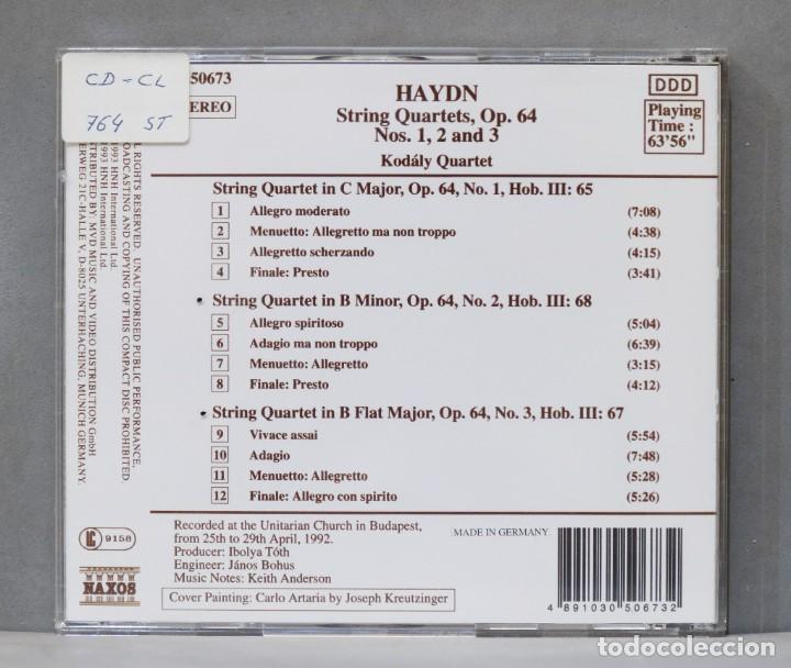 CDs de m&uacute;sica: CD. String Quartets Op. 64. Ns. 1, 2 And 3. HAYDN. KODALY QUARTET - Foto 2