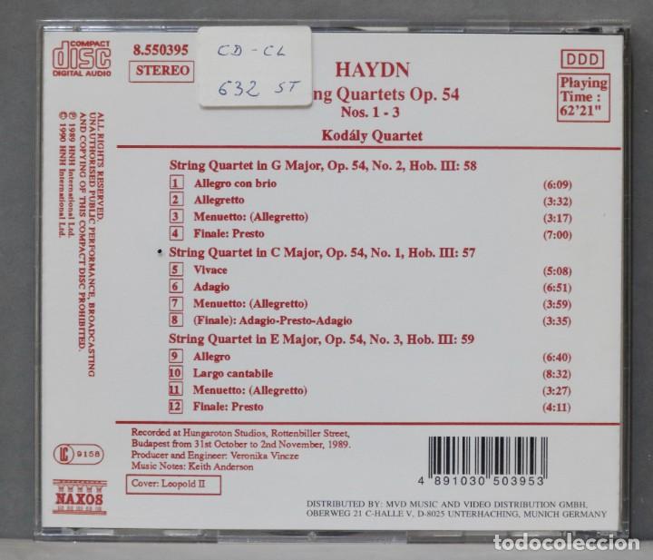 CDs de m&uacute;sica: CD. Haydn. Kod&aacute;ly Quartet. String Quartets Op. 54, Nos. 1 - 3 - Foto 2