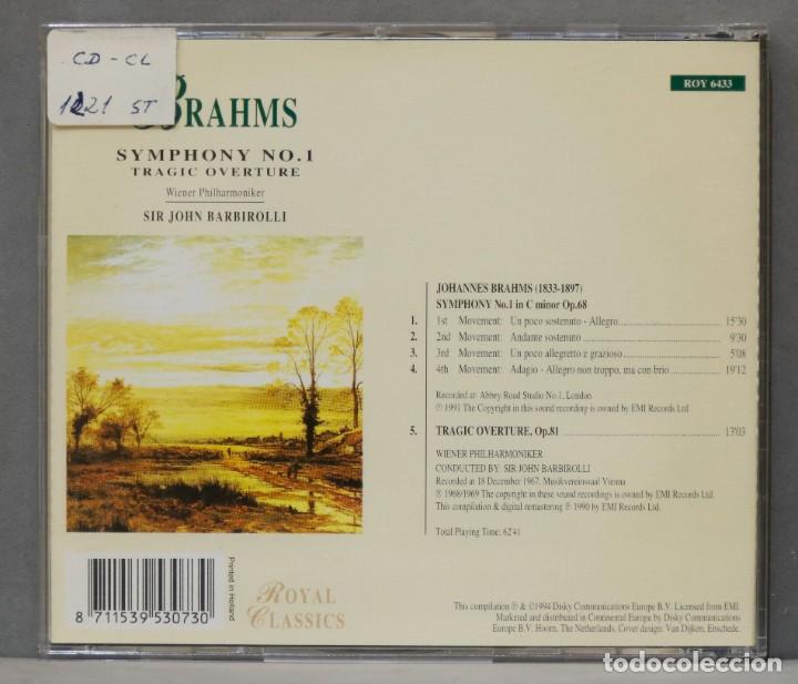 CDs de m&uacute;sica: CD. Symphony No.1. Tragic Ouverture. BRAHMS. BARBIROLLI - Foto 2