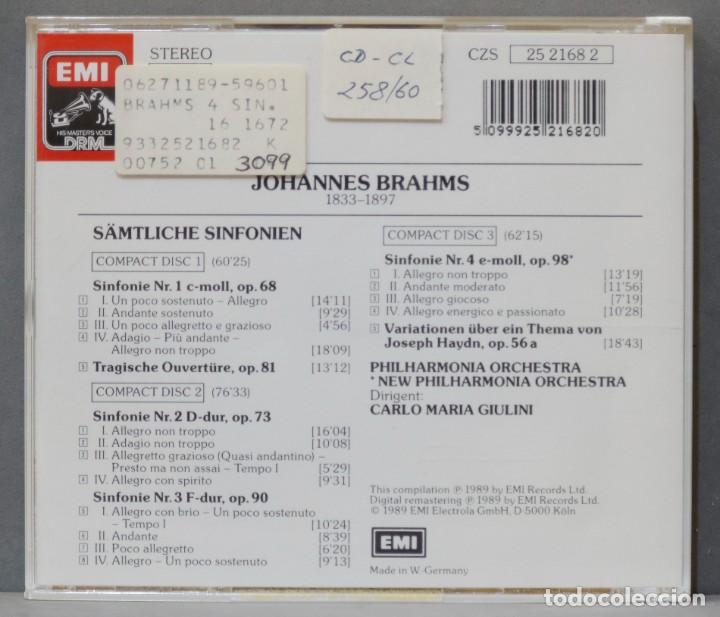 CDs de m&uacute;sica: 3 CD. S&auml;mtliche Sinfonien. BRAHMS. GIULINI - Foto 2