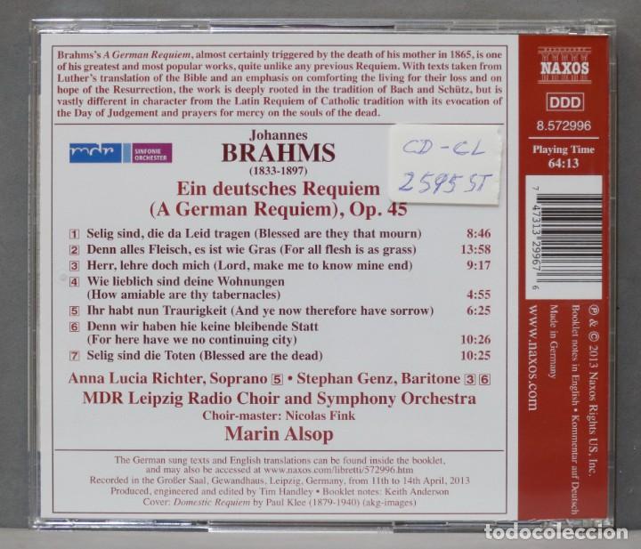 CDs de m&uacute;sica: CD. Ein Deutsches Requiem. BRAHMS. ALSOP - Foto 2