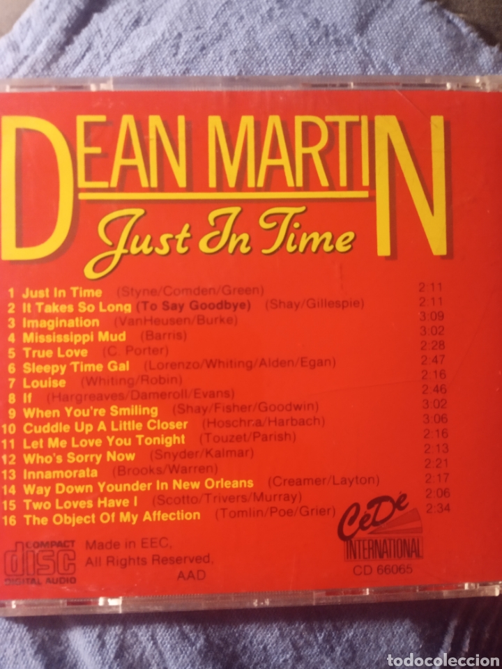 CDs de m&uacute;sica: Cd DEAN MARTIN &rdquo; JUSTNIN TIME &rdquo; - Foto 2
