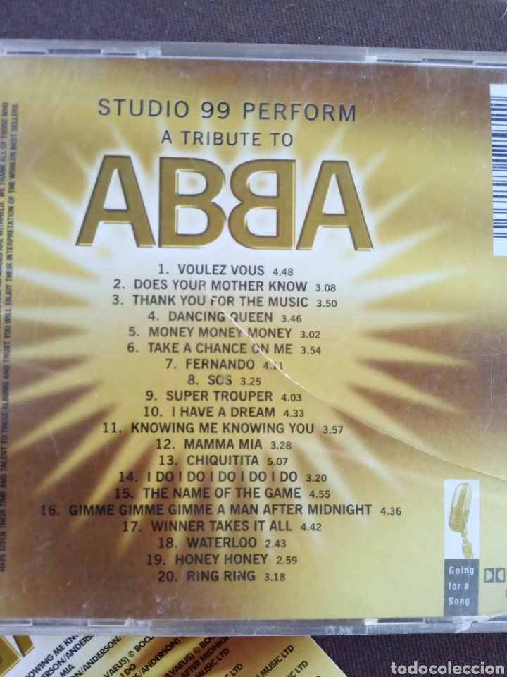 CDs de m&uacute;sica: Cd TRIBUTE TO ABBA &rdquo; PERFORMED BY STUDIO 99 &rdquo; - Foto 3