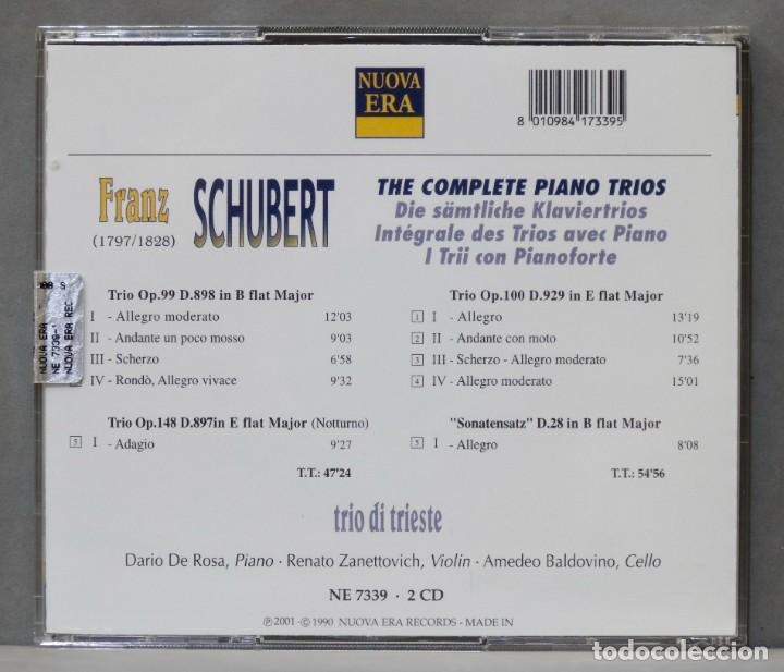 CDs de m&uacute;sica: 2 CD. SCHUBERT. COMPLETE PIANO TRIOS. TRIO DE TRIESTE - Foto 2