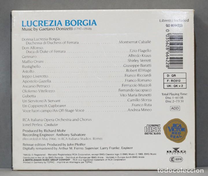 CDs de m&uacute;sica: 2 CD. Lucrezia Borgia. DONIZETTI. PERLEA - Foto 2